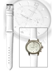 16mm White Patent Leather Watchband with Quick Release Pins Michele Style