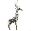 Giraffe Pendant with 1.2mm Ball Chain 16 to 18" Adjustable Necklace