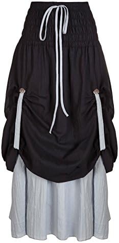 100% Cotton Skirt Combines to a Dress, Bohemian Hippie Gypsy Style IRZS007 By Degaro 5 Colors (Black)