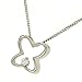 Round Diamond Butterfly Pendant on Curb Chain .05cttw