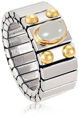 Nomination Damen-Ring Mittel Mit 1 Halb in Aquamarin Ring gr&ouml;&szlig;e variabel 040121/001 Preisvergleich
