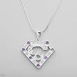 Necklace With 1.22ctw Precious Stones - Genuine Amethysts and Topazes Well Made in 925 Sterling silver. Total item weight 9.5g Length 16in