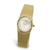 Skagen Ladies Crystal Accented MOP Gold Mesh Watch #686XSGG by Skagen