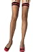 Plus Size Sheer Thigh High With Ribbon Tie Top