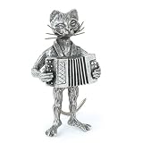 Figurine en �tain chat accord�on