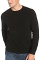 Red Moon Men's 100% Cashmere Crew Neck Long Sleeve Pullover Sweater, Black, Large