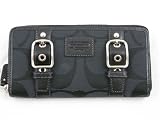 Coach Signature Buckle Zip Around Wallet Black 43393