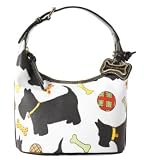 Dooney Bourke Scottie Dog Bone Charm Bucket Bag Tote White