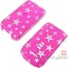 Glitter Stars Hot Pink Shield Protector Case w/ Belt Clip for Huawei M318