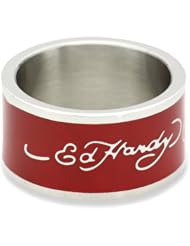 Ed Hardy Red Logo Stainless Steel Ring
