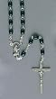 Rosary - First Communion - 5x7mm Oval Wood Beads - 18" Chain - Nickel - MADE IN ITALY - Gift Box Included , Black Beads