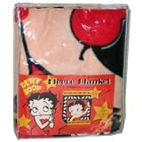 Betty Boop Blanket Junior Fleece Throw - Red, Black, and Yellow Gold - Lots of Puppy Dogs