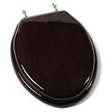 Tools & Hardware : Comfort Seats C1B1E-18BR Designer Solid Wood Toilet Seat with PVD Brass Hinges, Elongated, Dark Brown