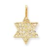 14k Solid Polished 13 Tribes Star of David Pendant