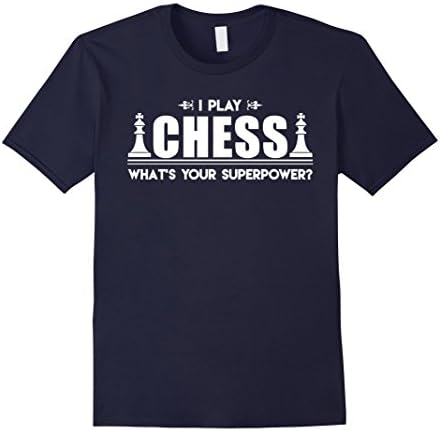 Men's Chess T shirt - I Play Chess Shirt Small Navy
