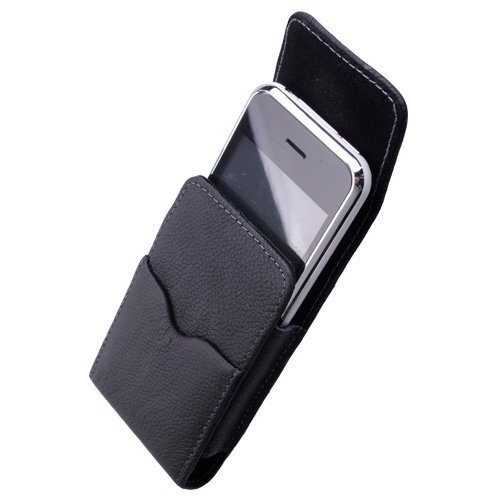 MobiMan® Premium- iPhone 4 4s Genuine Leather Vertical Punch Case with Belt Clip-MobiMan