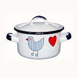 青い鳥　ままごとホーロー食器＜両手鍋・小＞ミュンダー　エマイル社・ドイツの画像