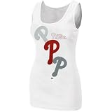 MLB Majestic Philadelphia Phillies Ladies White Pearl Tank Top
