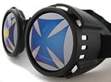 Large Round Lens Moto Goggles Motorcycle MX Vespa Jeep Motorbike Scooter Punk Harley Iron Cross