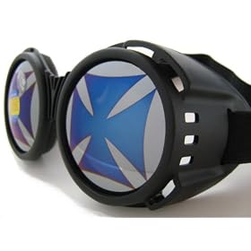 Large Round Lens Moto Goggles Motorcycle MX Vespa Jeep Motorbike Scooter Punk Harley Iron Cross Cyber Steampunk