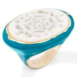 Hutton Wilkinson Raja Simulated Ivory Enamel Ring