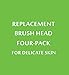 Compatible Replacement Brush Heads for Delicate Skin Prone to Irritations Works with Mia 1, 2, 3, Aria, Pro, PLUS, Smart Profile, Alpha Fit and Radiance Face Cleansing Systems (Four Pack)