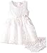 Nannette Baby Girls' Satin Dress with Novelty Embroidery Mesh Overlay
