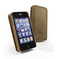 Tuff-Luv Saddleback echte Ledertasche (zweite Version) im sattelbraun f�r iPhone 4G / 4 - braun