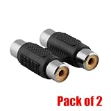iMBAPrice® RCA Female to 2 RCA Female Coupler [2 Pack] (2RCA F/F Adapter)