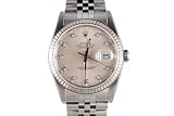 Rolex Mens Stainless Steel Datejust Custom Silver Dial