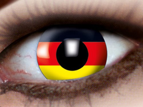 Rey Loco Länder Länderflaggen WM EM Fanartikel Kontaktlinsen Fun Linsen Fussball, Land wählen:Deutschland m902