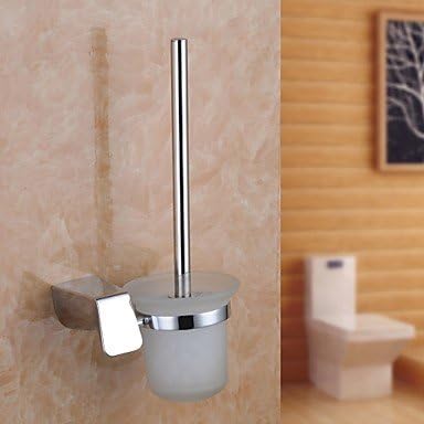 Contemporary Chrome Wall Mounted Toilet Brush Holder