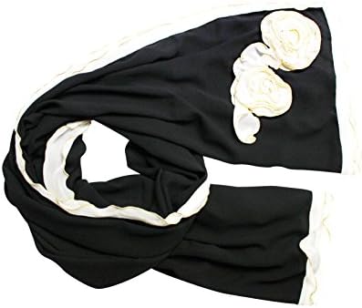 TheTwelve Stylish Design Gold Thread HIJAB Scarf Series 2 colors (Black,Blue) (Black)