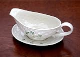 Belleek Shamrock Gravy Boat & Stand 8.25-Inch Long by 3.85-Inch High