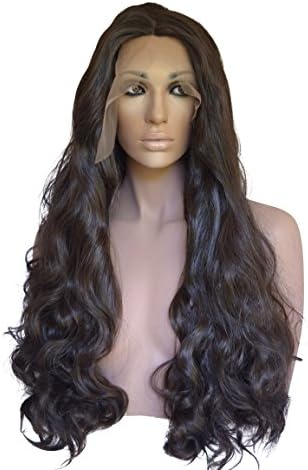 Brown Black, Curly Lace Front Wig Color #2