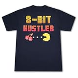 Pac-Man 8-Bit Hustler Nintendo Atari Dark Blue Graphic TShirt