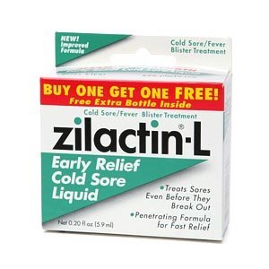 Zilactin-L Cold Sore Fever Blister, Early Relief Liquid .2 oz (5.9 ml) by Zilactin