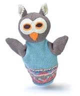ChunkiChilli Organic Cotton Owl Puppet Toy- Blue