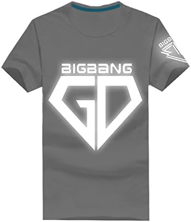 Kingsnower Luminous KPOP Bigbang GD FASHION Unisex Cotton T-shirts Concert Tees(22-M)