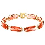 10k Yellow Gold Lab-Created Padparadscha Bracelet, 7 1 4