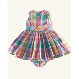 Ralph Lauren Baby Dress, Baby Girls Madras Plaid Dress Purple Multi 6 months