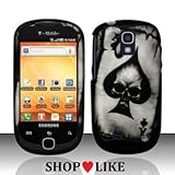 Rubberized Black Spade Skull Snap on Case Hard Case Skin Cover Faceplate fo ....