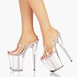 8 Inch Sexy High Heel Shoes High Platform Slip On Womens Slide Clear / Clear