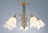 Lyco Ceiling Light Doublet Antique Brass Alabaster 5 Arm Ceiling Light Max 5 X 40 Watt