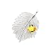 Jewelry : Filigree Leaf with Honey Bee Pin in Sterling Silver