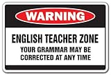ENGLISH TEACHER ZONE -Warning Sign- school supplies