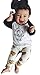 2pcs Newborn Toddler Kids Baby Boys Girls T-Shirt Tops+Pants Outfits Clothes Set White