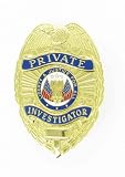 41mkkC7UHUL. SL160  Private Investigator Gold Shield Badge   Blackinton A11020, Police Equipment Badges