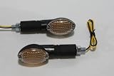 Stalk Turn Signals - Clear Lenses, Black Bases, Amber Bulbs - Universal Motorcycle Lights - Honda CBR 600rr 1000rr, Suzuki GSXR 600 750 1000, Yamaha YZF R1 R6, Kawasaki Ninja ZX6r ZX9r ZX10r ZX12r ZX14