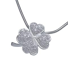 VINANI Anh�nger Kleeblatt Zirkonia Steinen Wei� mit Kette 42 cm Sterling Silber 925 AKG42